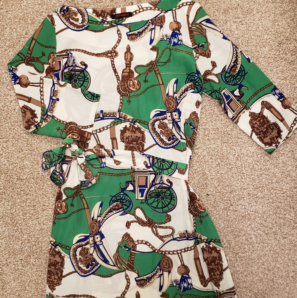 Green 3/4 Sleeve Dress
